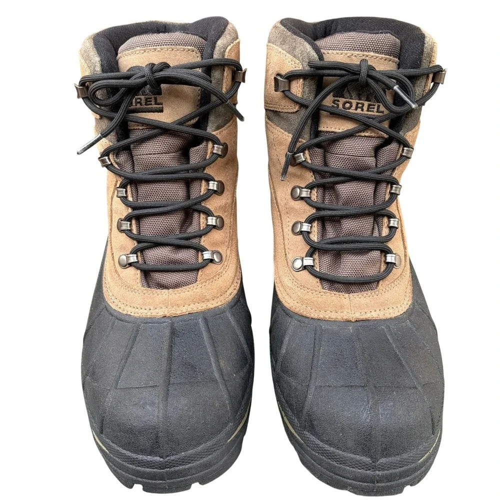 Sorel Mens Cold Mountain Winter Snow Boots Size 14 Brown NM1207-251 Suede Rubber